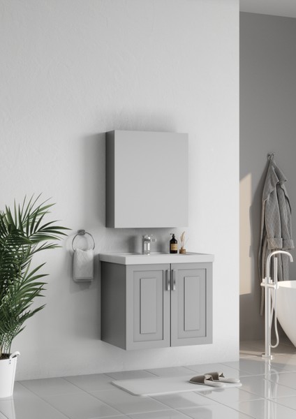 Londra 65 cm Kül Gri Banyo Dolabı