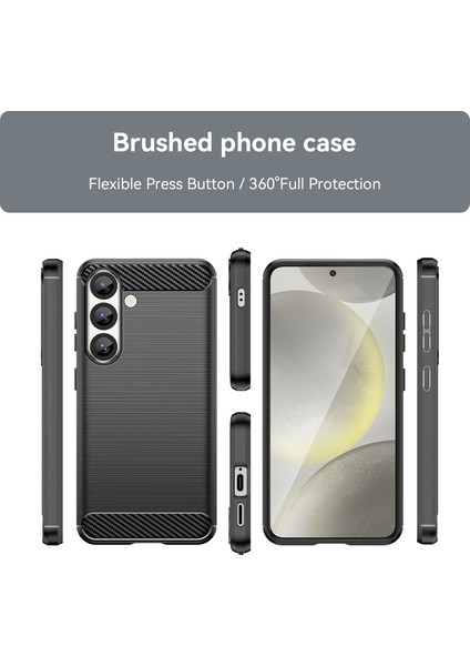 Samsung Galaxy S25 Fe Telefon Kılıfı, Fırçalanmış Karbon Fiber Dokulu Esnek Tpu Tampon, Darbe Emici Koruyucu Kılıf Samsung Galaxy S25 Fe (Yurt Dışından) fiyatları