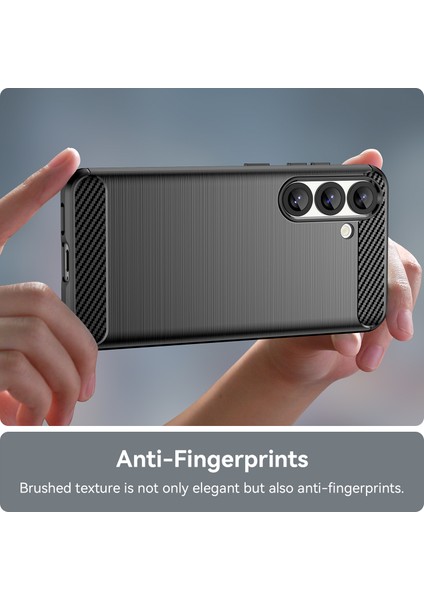Samsung Galaxy S25 Fe Telefon Kılıfı, Fırçalanmış Karbon Fiber Dokulu Esnek Tpu Tampon, Darbe Emici Koruyucu Kılıf Samsung Galaxy S25 Fe (Yurt Dışından) modelleri