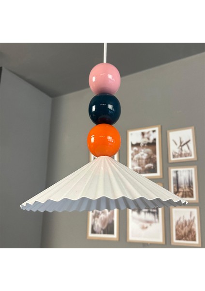 Avilla Beyaz Renkli Boncuk Tekli Metal Avize Rustik Cafe Mutfak Modern Dekoratif Sarkıt Aydınlatma fiyatları