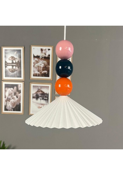 Avilla Beyaz Renkli Boncuk Tekli Metal Avize Rustik Cafe Mutfak Modern Dekoratif Sarkıt Aydınlatma modelleri