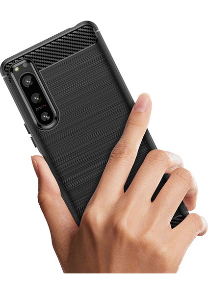 Sony Xperia 5 Iı Telefon Kılıfı, Fırçalanmış Karbon Fiber Dokulu Esnek Tpu Tampon, Darbe Emici Koruyucu Kılıf Sony Xperia 5 Iı (Yurt Dışından) indirimleri