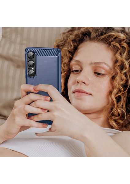 Sony Xperia 1 Vıı Telefon Kılıfı, Fırçalanmış Karbon Fiber Dokulu Esnek Tpu Tampon, Darbe Emici Koruyucu Kılıf Sony Xperia 1 Vıı (Yurt Dışından) fırsatları