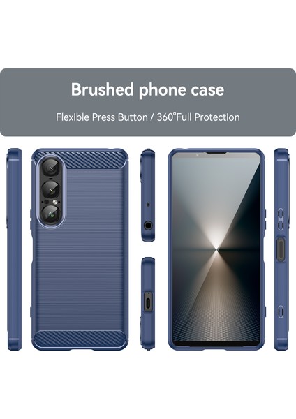 Sony Xperia 1 Vıı Telefon Kılıfı, Fırçalanmış Karbon Fiber Dokulu Esnek Tpu Tampon, Darbe Emici Koruyucu Kılıf Sony Xperia 1 Vıı (Yurt Dışından) indirimleri