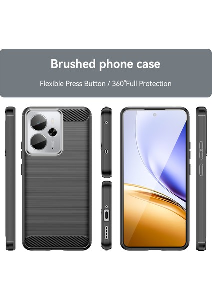 Oppo Realme 14T Telefon Kılıfı, Fırçalanmış Karbon Fiber Dokulu Esnek Tpu Tampon, Darbe Emici Koruyucu Kılıf Oppo Realme 14T (Yurt Dışından) indirimleri