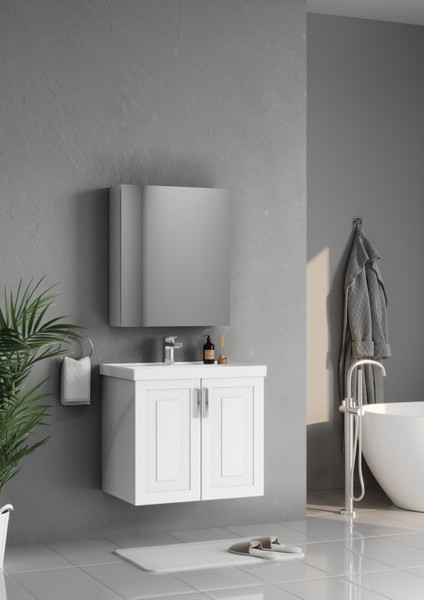 Londra 65 cm Beyaz Banyo Dolabı