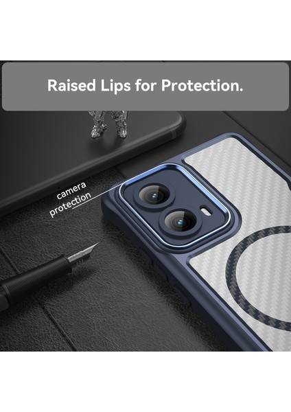 Motorola Moto Edge 2024 Magsafe Telefon Kılıfı, Yarı Saydam Köşe Korumalı Karbon Fiber Ince Uyumlu Darbeye Dayanıklı Kılıf Motorola Moto Edge 2024 (Yurt Dışından) modelleri