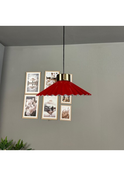 Avilla Kırmızı Tekli Metal Avize Plafonyer Rozans Başlık Cafe Mutfak Modern Sarkıt Aydınlatma fırsatları