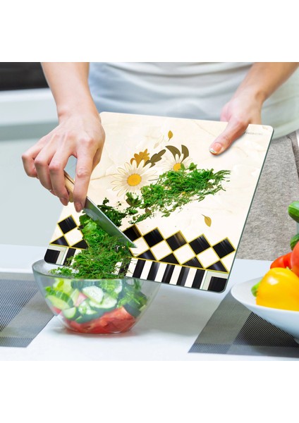 Cam Kesme Tahtası ve Sunumluk Kare Mackenzie Vintage Papatya 30X30 cm indirimleri