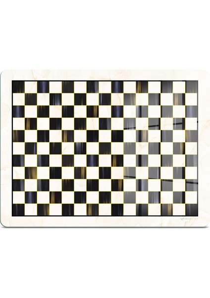 Cam Kesme Tahtası ve Sunumluk Mackenzie Siyah Beyaz Dama 30X40 cm fiyatları