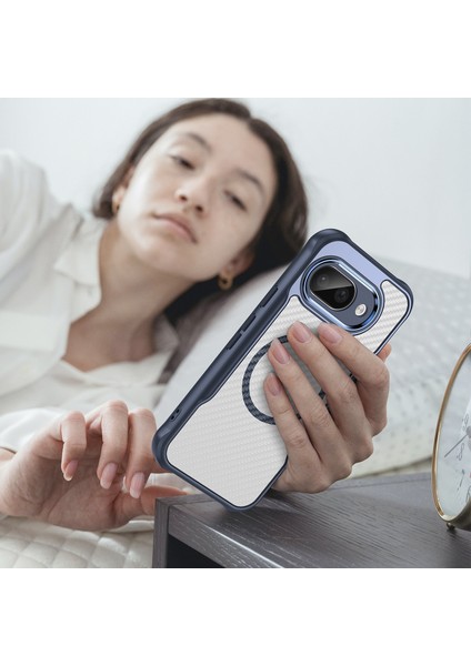 Google Pixel 9A Magsafe Telefon Kılıfı, Yarı Saydam Köşe Korumalı Karbon Fiber Ince Uyumlu Darbeye Dayanıklı Kılıf Google Pixel 9A (Yurt Dışından) fiyatları