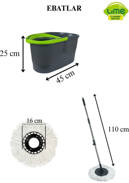 Dark Power Otomatik Temizlik Seti - Kova Mop Seti - Üretici Garantili
