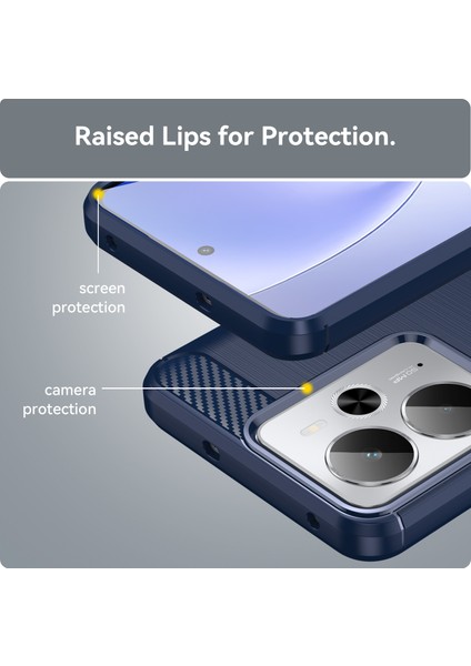 Oppo Realme 14T Telefon Kılıfı, Fırçalanmış Karbon Fiber Dokulu Esnek Tpu Tampon, Darbe Emici Koruyucu Kılıf Oppo Realme 14T (Yurt Dışından) indirimleri