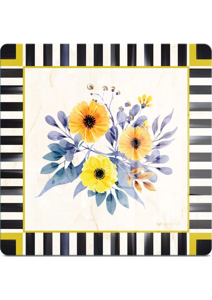 Cam Kesme Tahtası ve Sunumluk Kare Mackenzie Vintage Flower 30X30 cm fiyatları