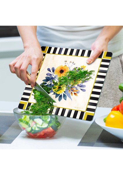 Cam Kesme Tahtası ve Sunumluk Kare Mackenzie Vintage Flower 30X30 cm indirimleri