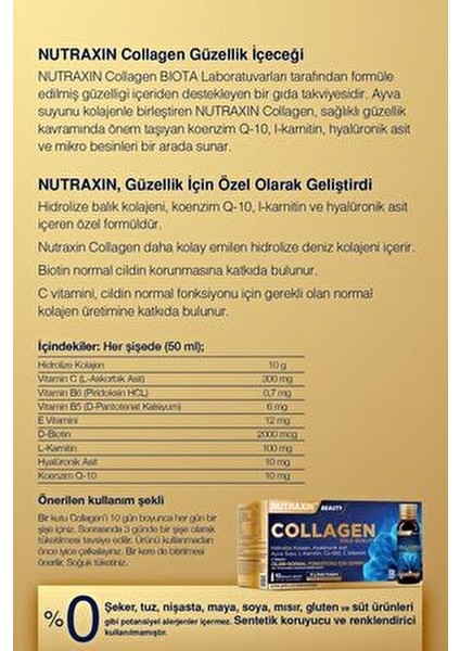 Collagen 10 Adet 50 ml Ayva Suyu ve Çilek Aromalı Kolajen Takviyesi fırsatları