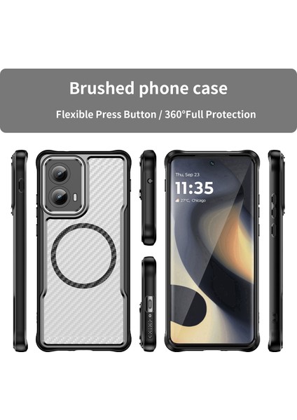 Motorola Moto Edge 2024 Magsafe Telefon Kılıfı, Yarı Saydam Köşe Korumalı Karbon Fiber Ince Uyumlu Darbeye Dayanıklı Kılıf Motorola Moto Edge 2024 (Yurt Dışından) fiyatları