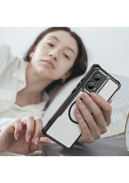 Motorola Moto Edge 2024 Magsafe Telefon Kılıfı, Yarı Saydam Köşe Korumalı Karbon Fiber Ince Uyumlu Darbeye Dayanıklı Kılıf Motorola Moto Edge 2024 (Yurt Dışından) modelleri