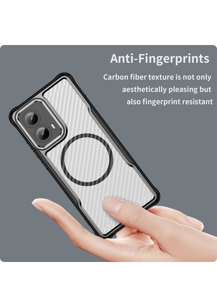 Motorola Moto Edge 2024 Magsafe Telefon Kılıfı, Yarı Saydam Köşe Korumalı Karbon Fiber Ince Uyumlu Darbeye Dayanıklı Kılıf Motorola Moto Edge 2024 (Yurt Dışından) fırsatları