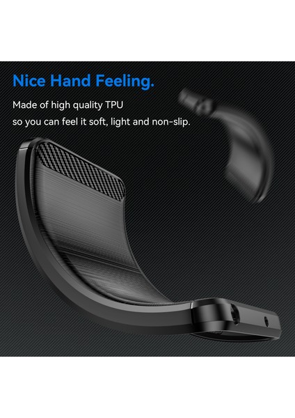 Xiaomi 15T Telefon Kılıfı, Fırçalanmış Karbon Fiber Dokulu Esnek Tpu Tampon, Darbe Emici Koruyucu Kılıf Xiaomi 15T (Yurt Dışından) fiyatları