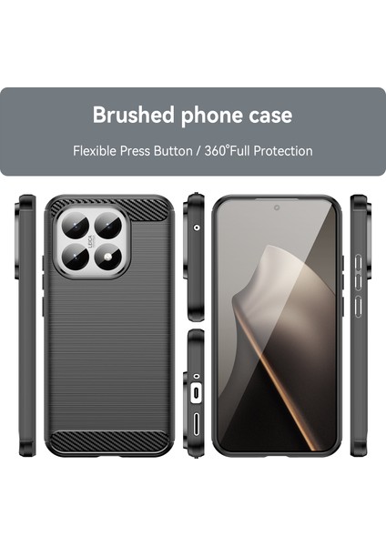 Xiaomi 15T Telefon Kılıfı, Fırçalanmış Karbon Fiber Dokulu Esnek Tpu Tampon, Darbe Emici Koruyucu Kılıf Xiaomi 15T (Yurt Dışından) modelleri