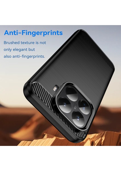 Xiaomi 15T Pro Telefon Kılıfı, Fırçalanmış Karbon Fiber Dokulu Esnek Tpu Tampon, Darbe Emici Koruyucu Kılıf Xiaomi 15T Pro (Yurt Dışından) fırsatları