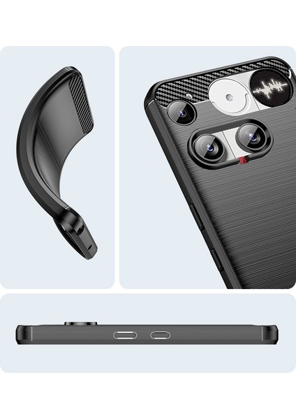 Nothing Phone 3 Telefon Kılıfı, Fırçalanmış Karbon Fiber Dokulu Esnek Tpu Tampon, Darbe Emici Koruyucu Kılıf Nothing Phone 3 (Yurt Dışından) fırsatları