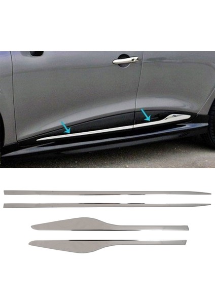 Renault Clıo Iv - Hb 2012 &Gt; Uyumlu Yan Kapı Çıtası 4 Pcs. P.Çelik