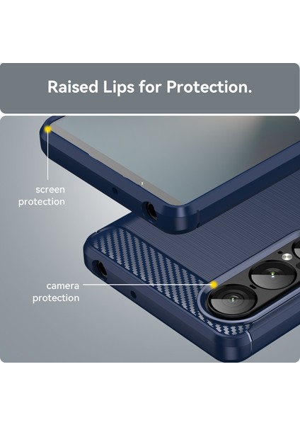 Sony Xperia 1 Vıı Telefon Kılıfı, Fırçalanmış Karbon Fiber Dokulu Esnek Tpu Tampon, Darbe Emici Koruyucu Kılıf Sony Xperia 1 Vıı (Yurt Dışından) indirimleri