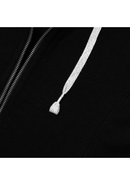 Kadın Flavia Rahat Kesim Kapüşonlu Üç Iplik Şardonsuz Pamuk Fermuarlı Yelek