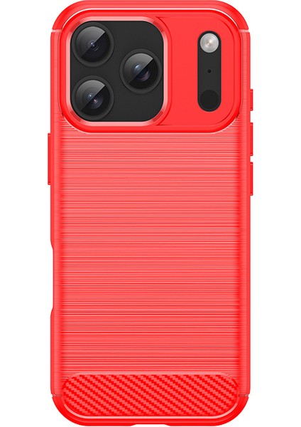 iPhone 17 Pro Telefon Kılıfı, Fırçalanmış Karbon Fiber Dokulu Esnek Tpu Tampon, Darbe Emici Koruyucu Kılıf iPhone 17 Pro (Yurt Dışından)