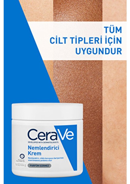 Nemlendirici Krem Kuru ve Çok Kuru Ciltler İçin 454 gr Dermatologlar Tarafından Geliştirildi