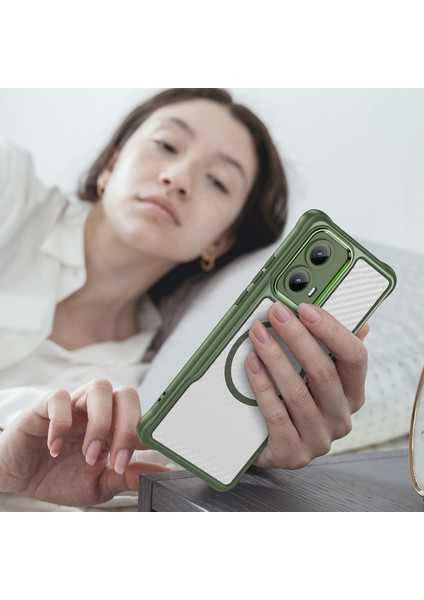 Motorola Moto Edge 2024 Magsafe Telefon Kılıfı, Yarı Saydam Köşe Korumalı Karbon Fiber Ince Uyumlu Darbeye Dayanıklı Kılıf Motorola Moto Edge 2024 (Yurt Dışından) fiyatları
