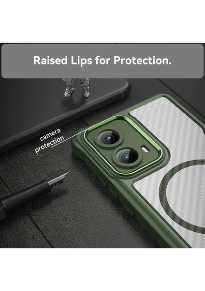 Motorola Moto Edge 2024 Magsafe Telefon Kılıfı, Yarı Saydam Köşe Korumalı Karbon Fiber Ince Uyumlu Darbeye Dayanıklı Kılıf Motorola Moto Edge 2024 (Yurt Dışından) modelleri