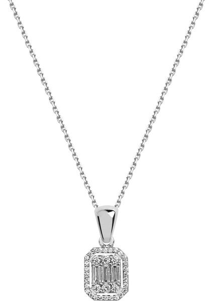 0.30 Karat Baget Pırlanta Kolye