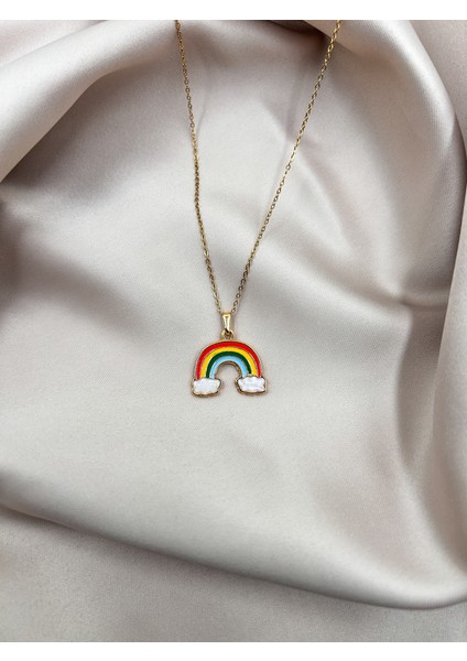 Fıora Gökkuşağı Kolye Ayarlanabilir Gold Renk Zincir Paslanmaya Karşı Dayanıklı fırsatları