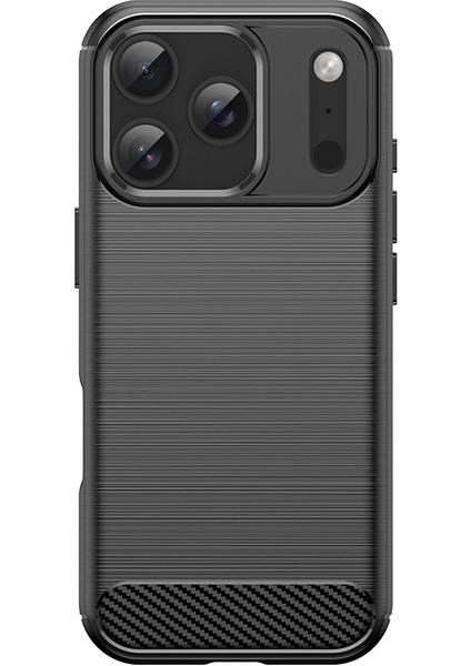 iPhone 17 Pro Max Telefon Kılıfı, Fırçalanmış Karbon Fiber Dokulu Esnek Tpu Tampon, Darbe Emici Koruyucu Kılıf iPhone 17 Pro Max (Yurt Dışından)