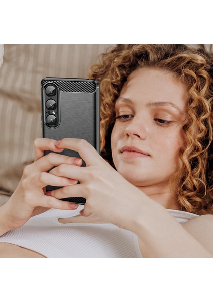 Sony Xperia 1 Vıı Telefon Kılıfı, Fırçalanmış Karbon Fiber Dokulu Esnek Tpu Tampon, Darbe Emici Koruyucu Kılıf Sony Xperia 1 Vıı (Yurt Dışından) indirimleri