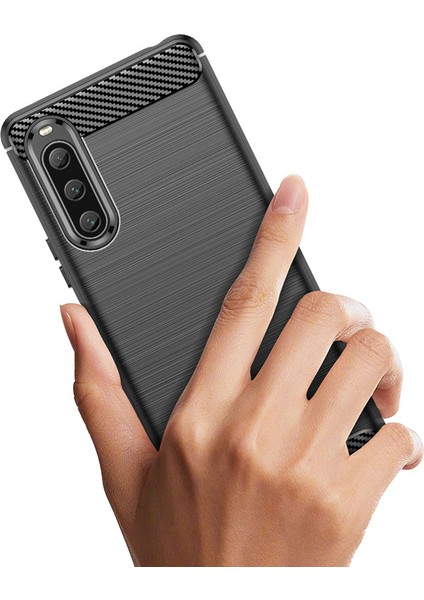 Sony Xperia 10 V Telefon Kılıfı, Fırçalanmış Karbon Fiber Dokulu Esnek Tpu Tampon, Darbe Emici Koruyucu Kılıf Sony Xperia 10 V (Yurt Dışından) fırsatları