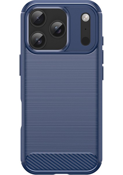 iPhone 17 Pro Max Telefon Kılıfı, Fırçalanmış Karbon Fiber Dokulu Esnek Tpu Tampon, Darbe Emici Koruyucu Kılıf iPhone 17 Pro Max (Yurt Dışından)