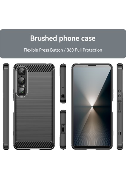 Sony Xperia 1 Vıı Telefon Kılıfı, Fırçalanmış Karbon Fiber Dokulu Esnek Tpu Tampon, Darbe Emici Koruyucu Kılıf Sony Xperia 1 Vıı (Yurt Dışından) indirimleri