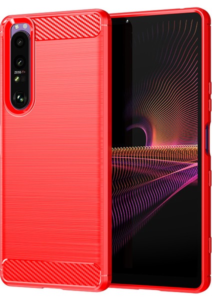 Sony Xperia 1 Iıı Telefon Kılıfı, Fırçalanmış Karbon Fiber Dokulu Esnek Tpu Tampon, Darbe Emici Koruyucu Kılıf Sony Xperia 1 Iıı (Yurt Dışından)