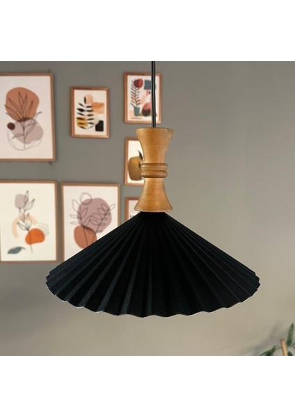 Avilla Siyah Metal Avize Tekli Uzun Piyon Kafa Rustik Cafe Mutfak Modern Dekoratif Sarkıt Aydınlatma