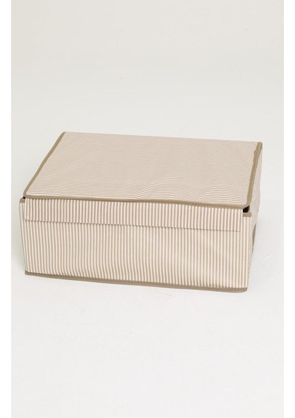 Çok Amaçlı Baza Kutusu Bej Çizgili Tekli 50X40X30 cm modelleri
