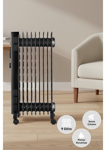 9 Dilim Siyah Radyatör Kum-1225S indirimleri