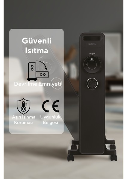 9 Dilim Siyah Radyatör Kum-1225S