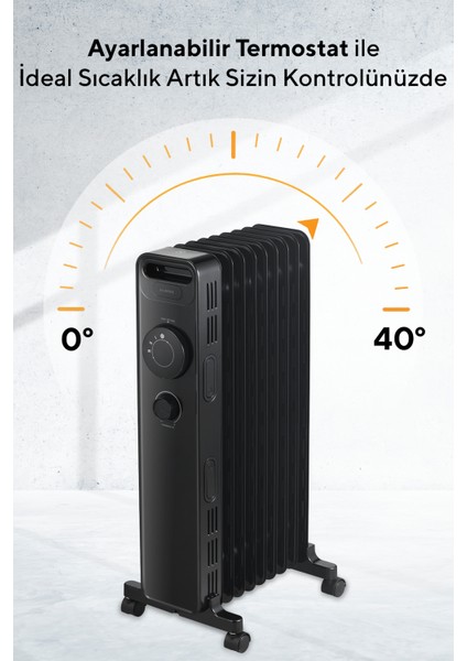 9 Dilim Siyah Radyatör Kum-1225S