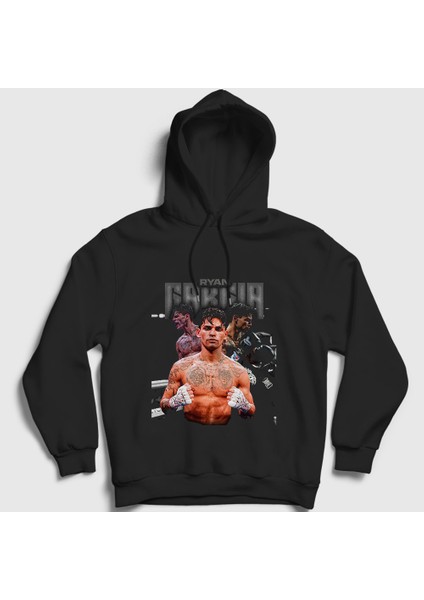 Unisex Siyah Boks Boxing Ryan Gracia Kapüşonlu Sweatshirt