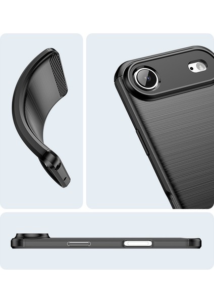 iPhone Air Telefon Kılıfı, Fırçalanmış Karbon Fiber Dokulu Esnek Tpu Tampon, Darbe Emici Koruyucu Kılıf iPhone Air (Yurt Dışından) fırsatları