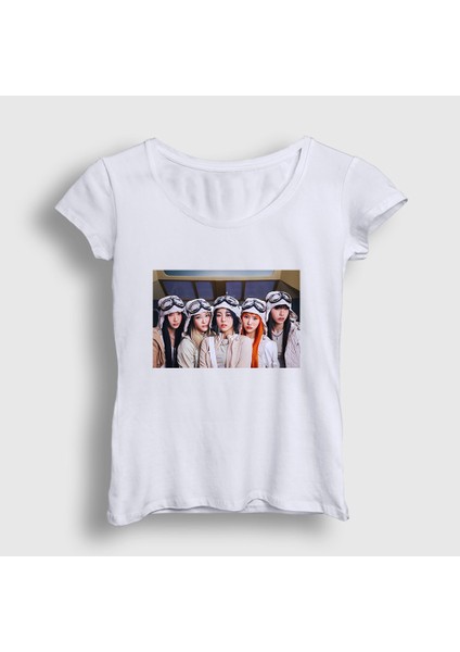 Kadın Beyaz Band K Pop Young Posse T-Shirt